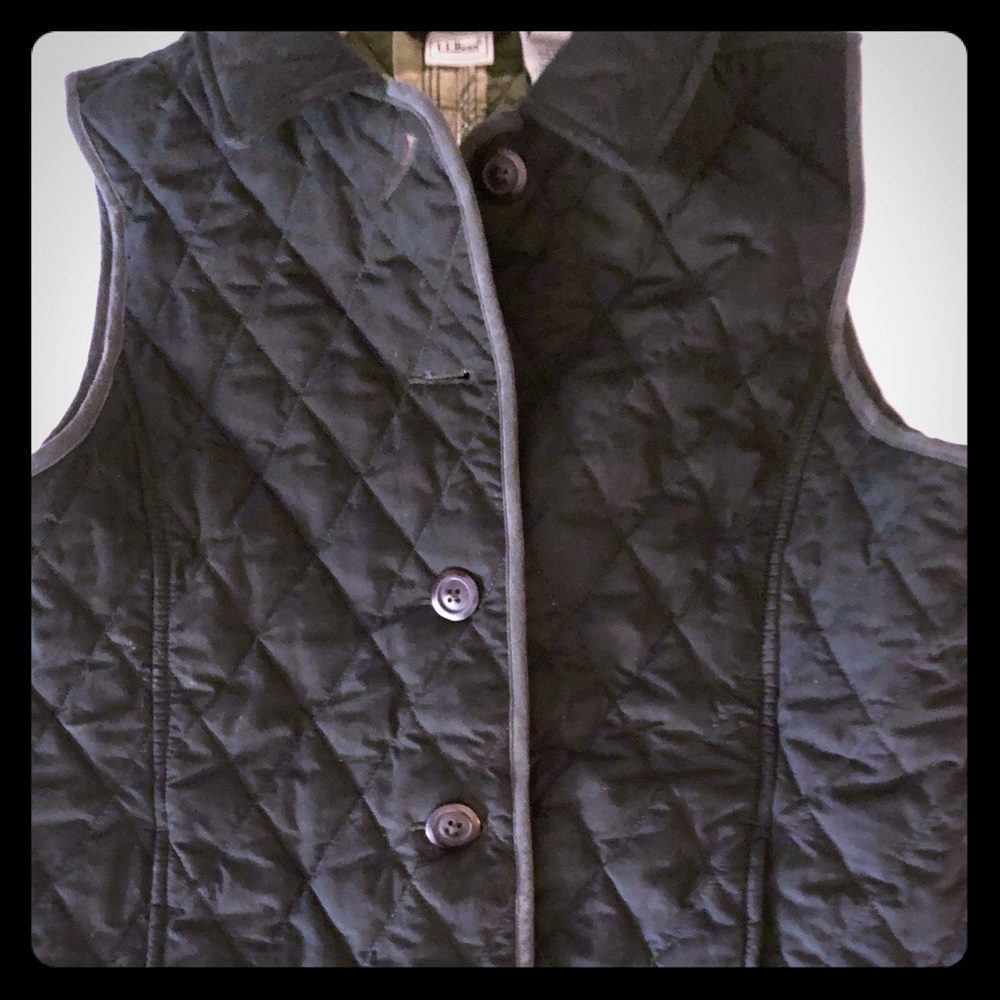 LL Bean Quilted Riding Vest Black